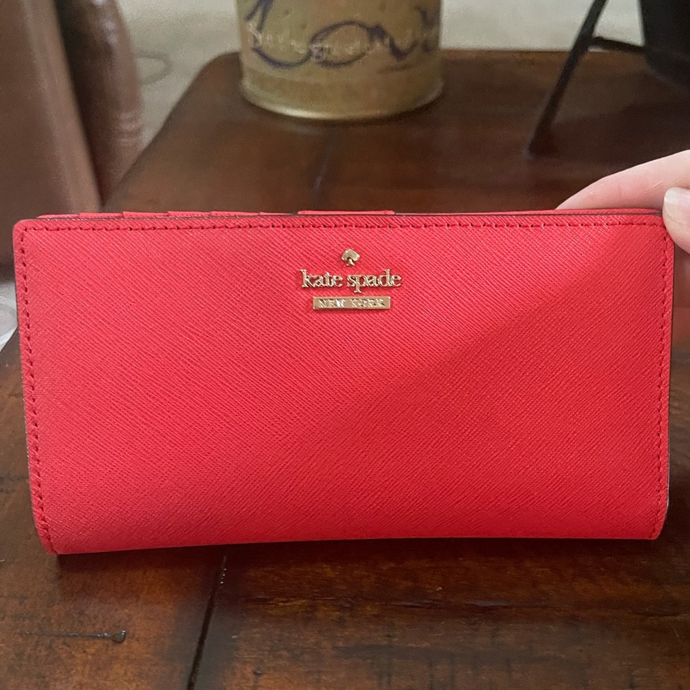 Excellent used condition red Kate Spade wallet